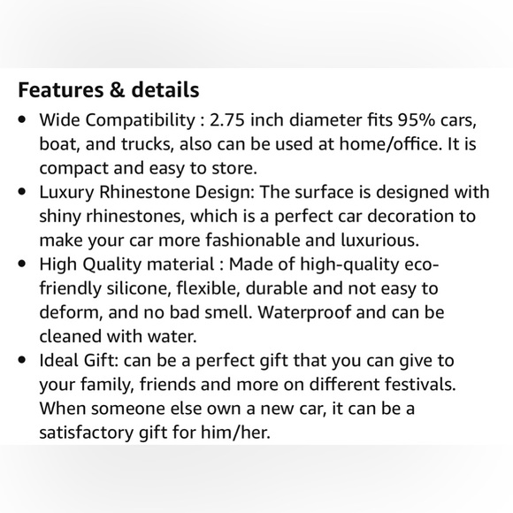 BLING Rhinestone Car Cup Coasters, Set of 2 - Picture 7 of 12